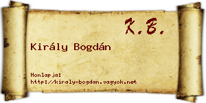 Király Bogdán névjegykártya